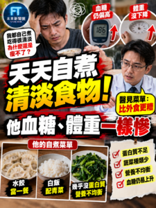 天天自煮「清淡餐」血糖、體重仍沒改善　醫師一看菜單搖頭：可能比外食更失衡